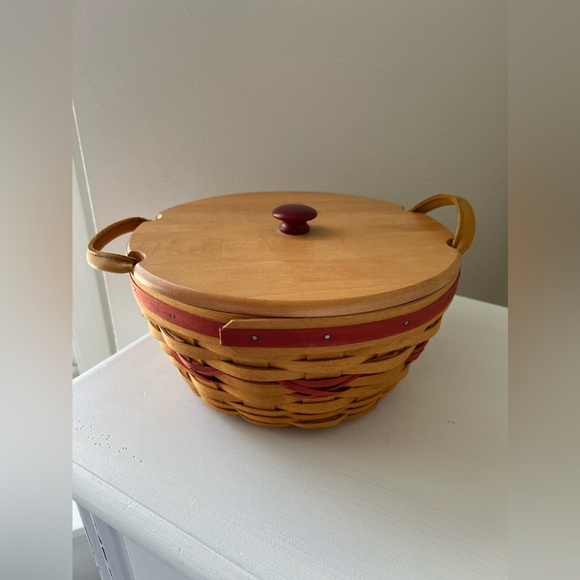 Longaberger Christmas Popcorn Basket w/ Lid Signed | 1999 - Picture 3 of 9